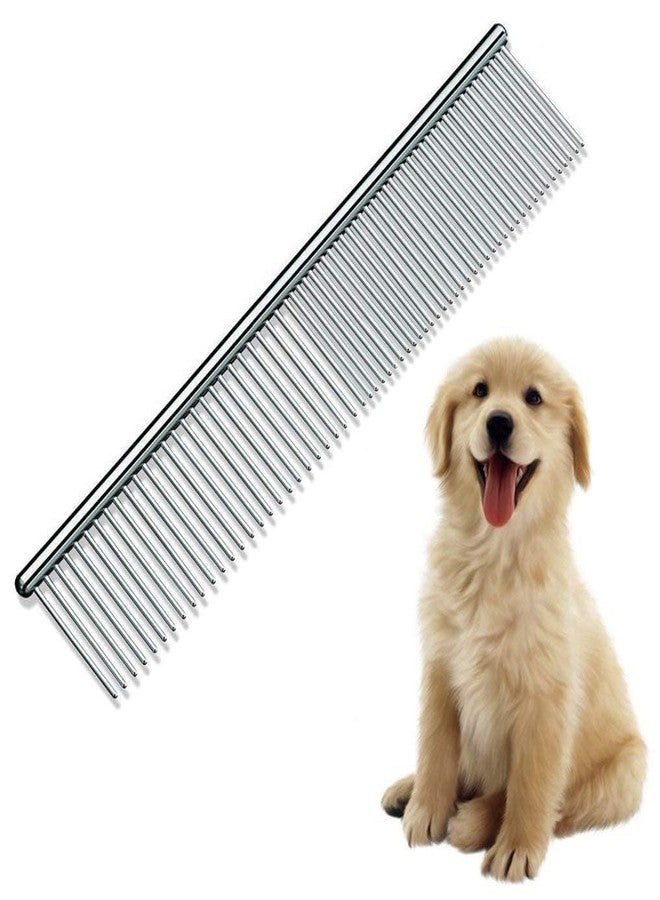 JUDEE Pet Rounded Teeth Stainless Steel Pet Hair Grooming Flat Comb for Dogs, Cats, Rabbits and Birds, Small (7 Inch) - Image 4